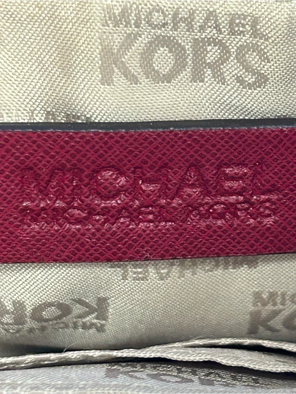MICHAEL KORS Cherry Red Double-Zip Wristlet